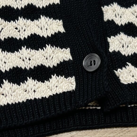 NWT Anthropologie Maeve Striped Crochet Sweater Knit Short Sleeve Cardigan Small - Picture 4 of 11